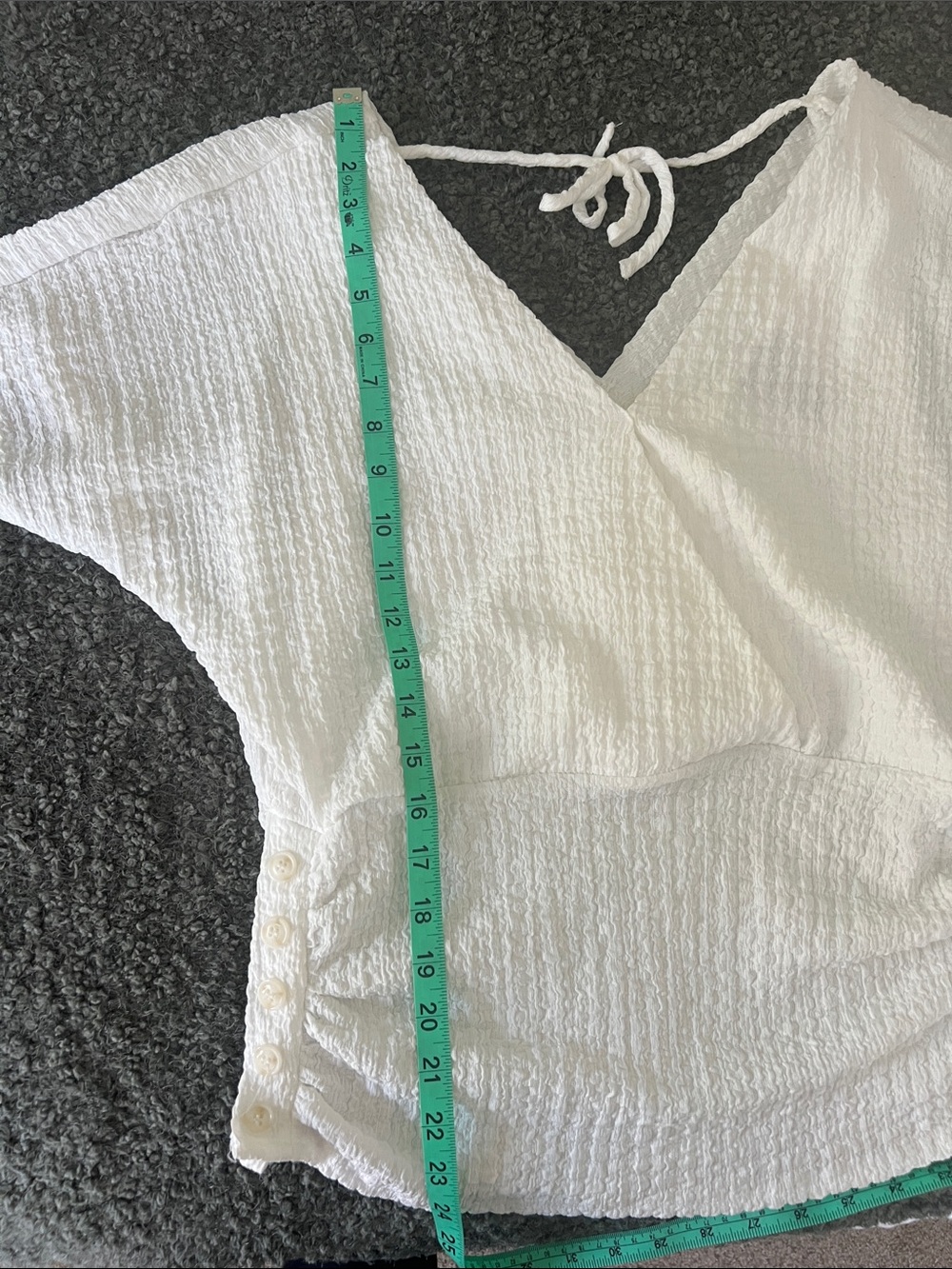 Daytrip White Textured Surplice Blouse - Picture 6 of 6